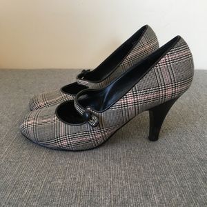 Naturalizer Plaid Mary Jane Heels 8 1/2